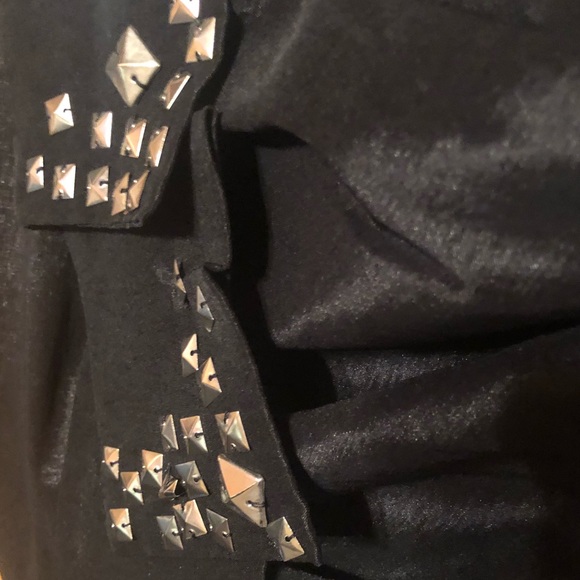 Black studded Jessica McClintock Mini Dress - Picture 3 of 6